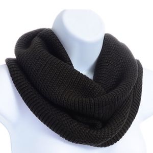 Dark Black/Gray Ribbed Tube Scarf